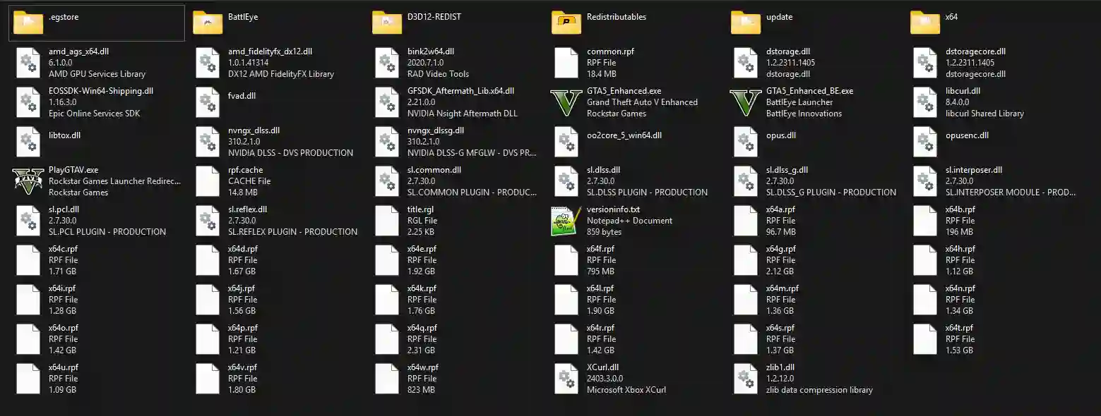 GTA V File List Genuine